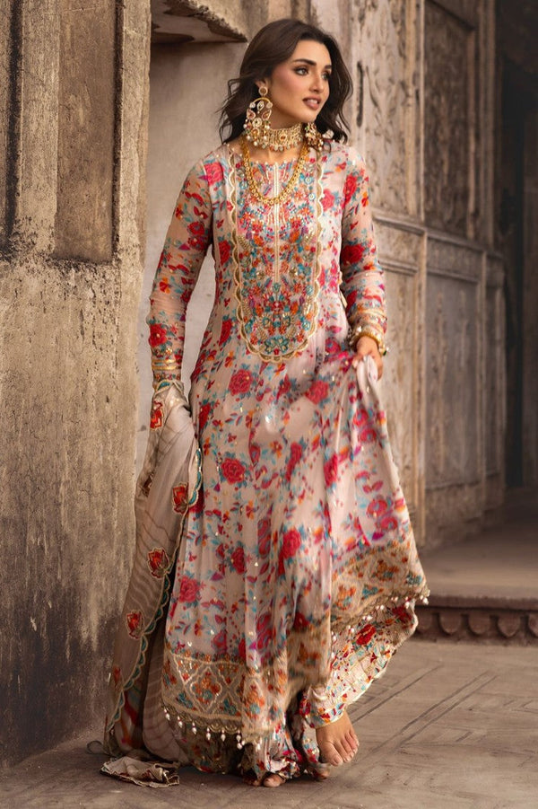 Charizma Pink Digital Printed Collection Chiffon Maxi
